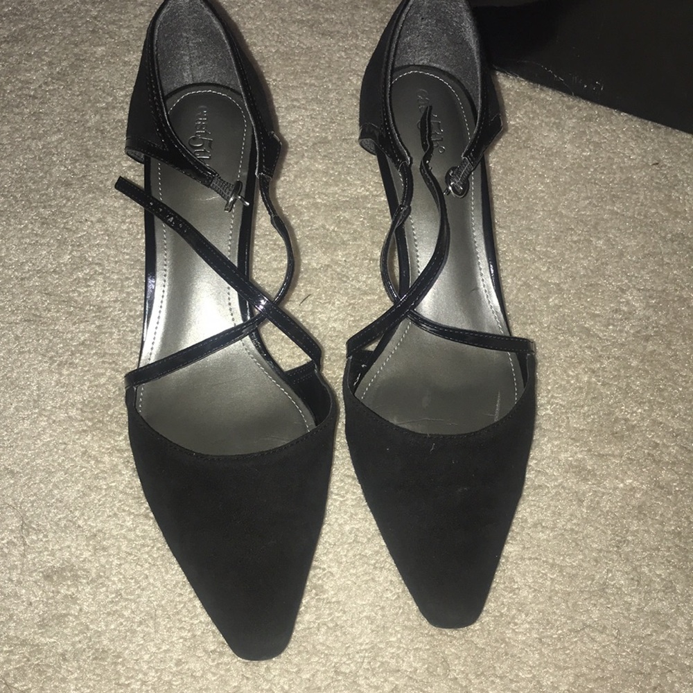 Black suede.  Used once!!!